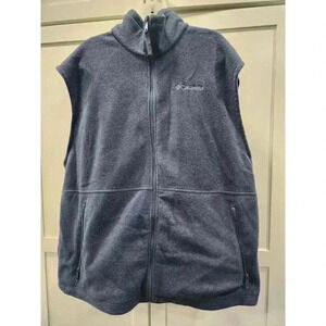 Columbia Fleece Vest Mens XXL 2X Navy Blue Full Zip Camping Hiking